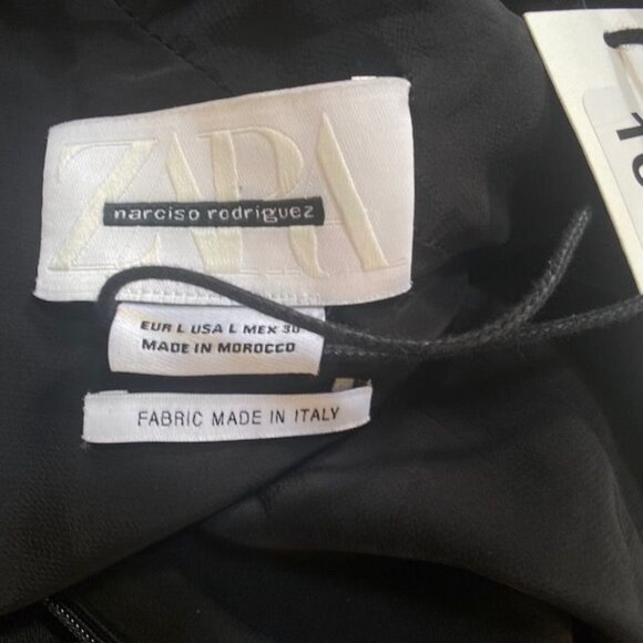 NWT Zara X Narciso Rodriguez Midi Dress Deep V-Neck Black, size Large - Picture 6 of 16